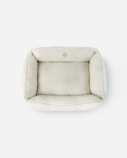 Furry Sleeper Dog Bed Beige