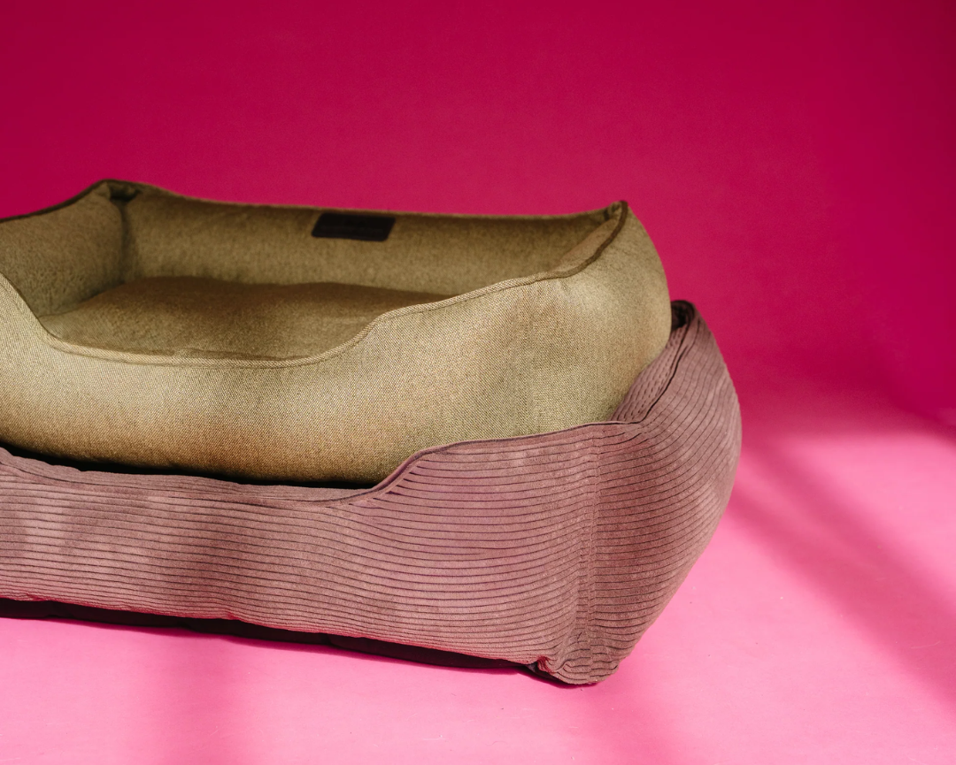 Cotton Sleeper Dog Bed Olive