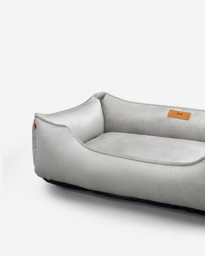Classic Velvet Sleeper Dog Bed Gray