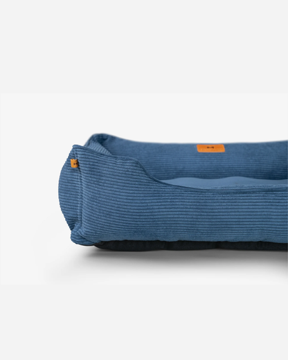 Fancy Corduroy Sleeper Dog Bed Blue