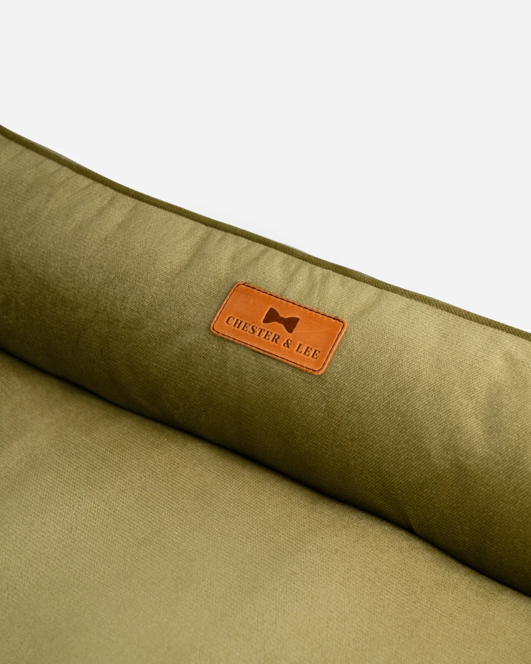 Vibrant Velvet Sleeper Dog Bed Olive