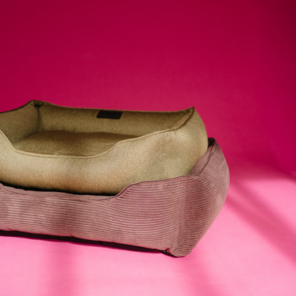 Fancy Corduroy Sleeper Dog Bed Brown