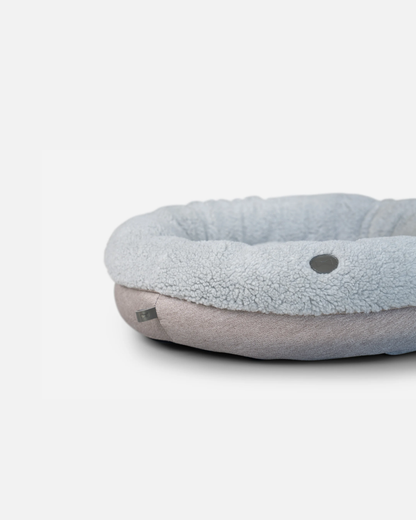 Furry Gray Donut Dog Bed