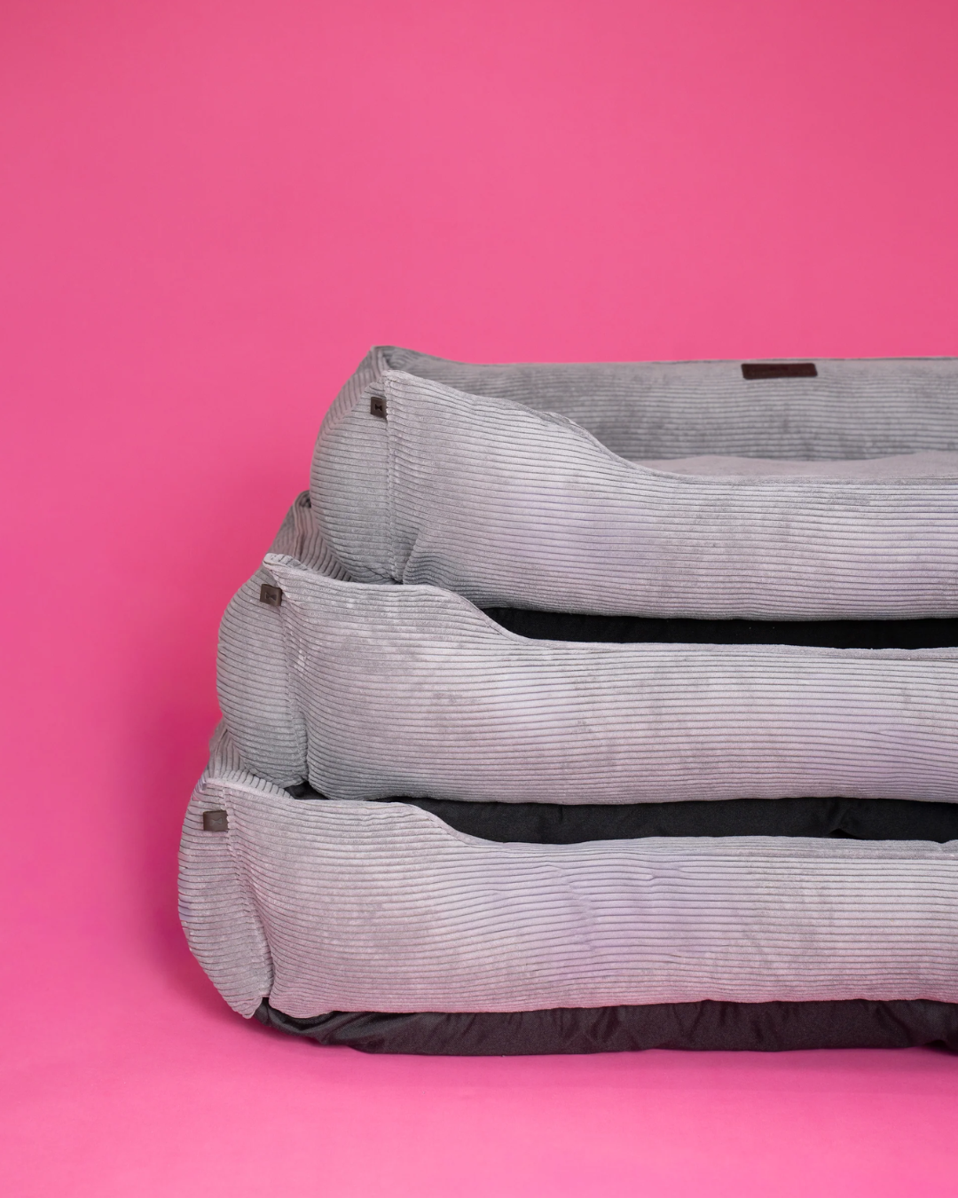 Fancy Corduroy Sleeper Dog Bed Gray