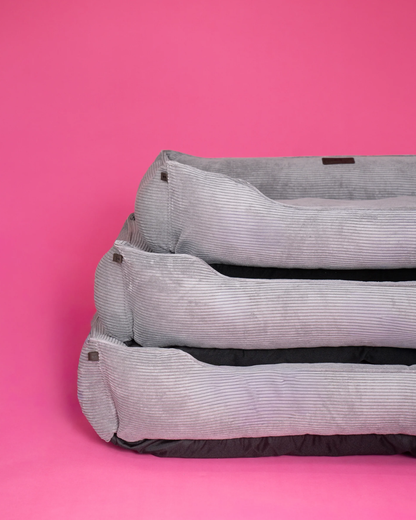 Fancy Corduroy Sleeper Dog Bed Gray