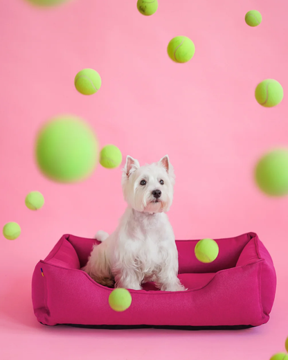 Cotton Sleeper Dog Bed Berry Pink