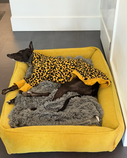 Fancy Corduroy Sleeper Dog Bed Sunny Yellow