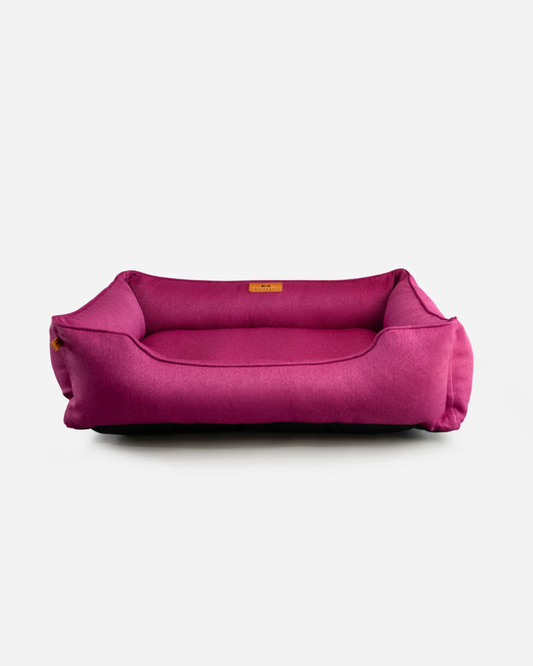Cotton Sleeper Dog Bed Berry Pink