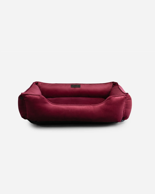 Vibrant Velvet Sleeper Dog Bed Wine