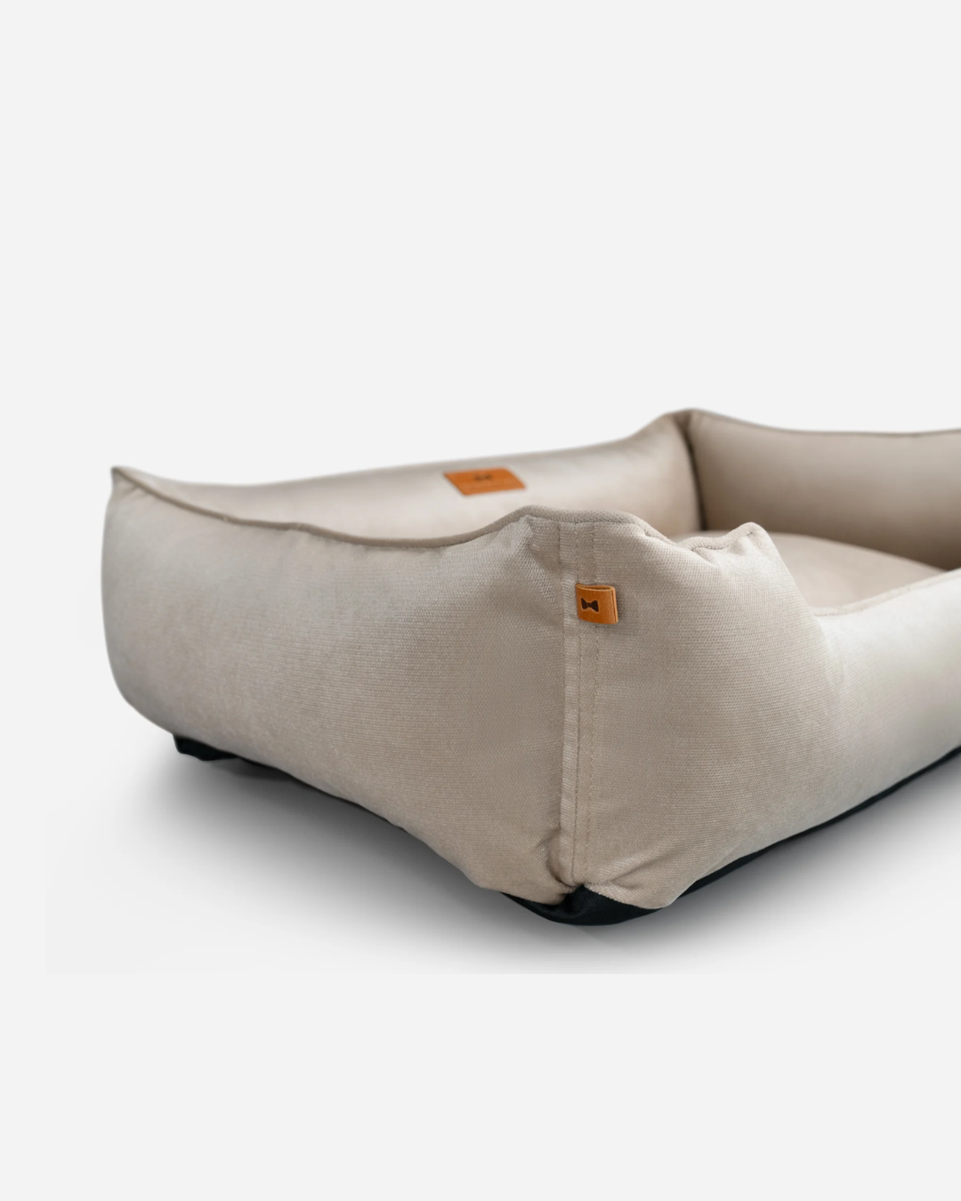Classic Velvet Sleeper Dog Bed Beige
