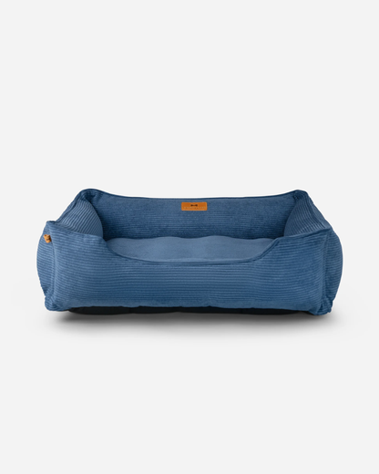 Fancy Corduroy Sleeper Dog Bed Blue