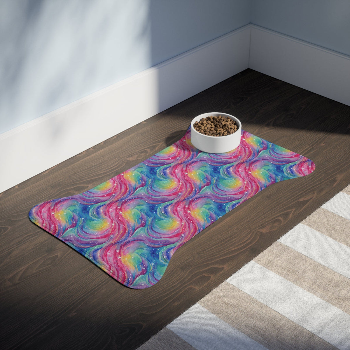 Bespattered Facade Rainbow Nebula Pet Feeding Mats (3 Shapes)