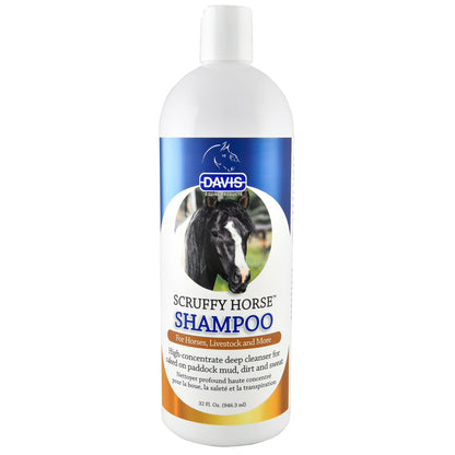Horse Grooming Bundle Davis Scruffy Shampoo 32oz and Mane & Tail Brush