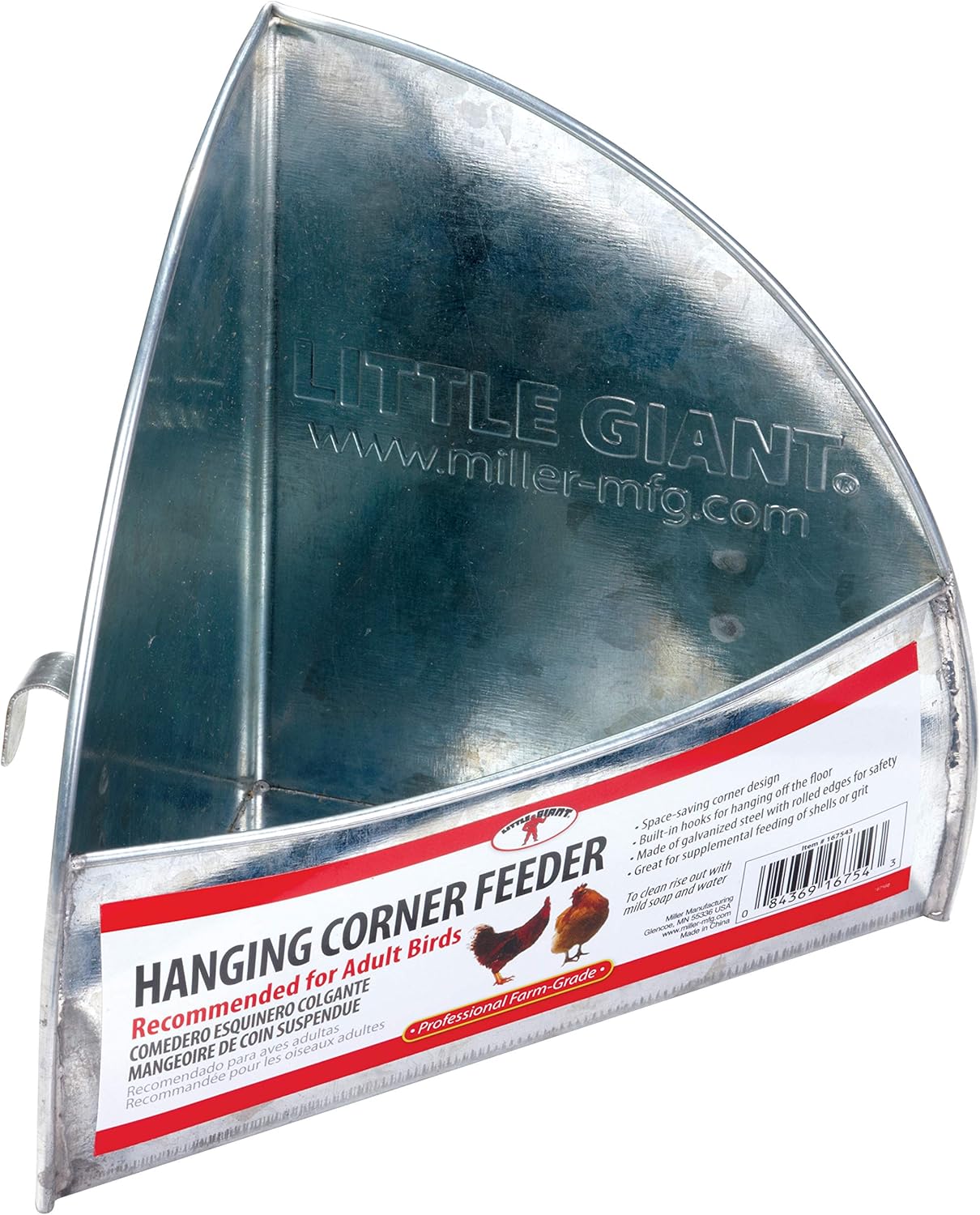 Little Giant Galvanized Hanging Corner Poultry Feeder