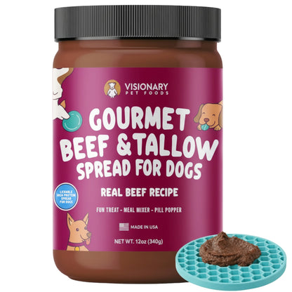 Beef & Beef Tallow Dog Meat Spread – High-Protein, Low-Carb Keto Treat | 12oz Jar