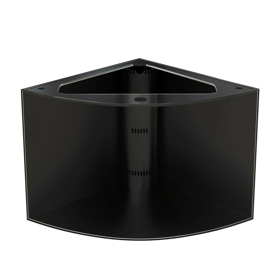250g Corner ¼ Cylinder Glass Aquarium Ensemble in Abyss Black