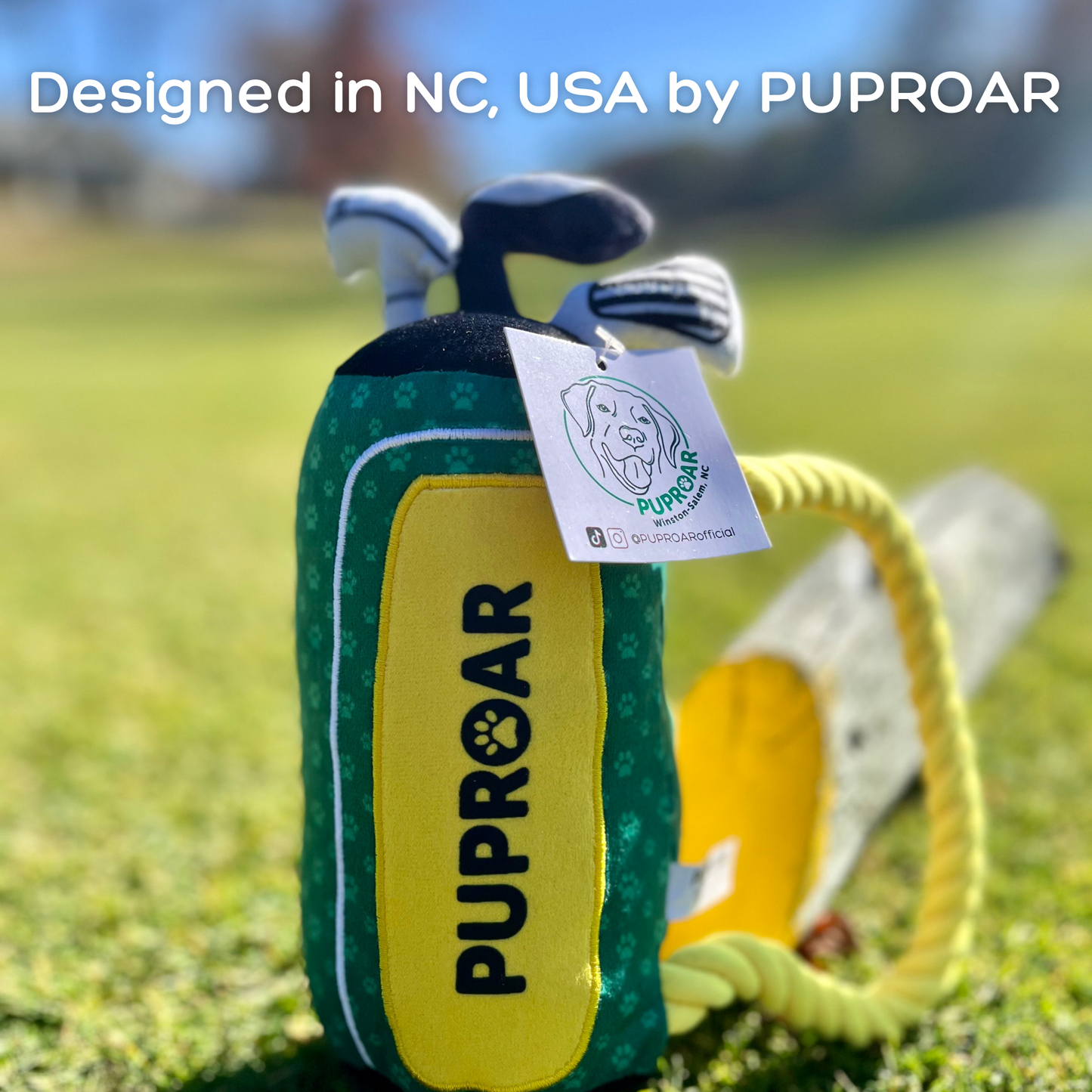 PUPROAR Golf Dog Toy- Squeaky and Crinkle and Squeaky Dog Toy- Ideal Birthday Dog Toy