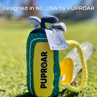 PUPROAR Golf Dog Toy- Squeaky and Crinkle and Squeaky Dog Toy- Ideal Birthday Dog Toy