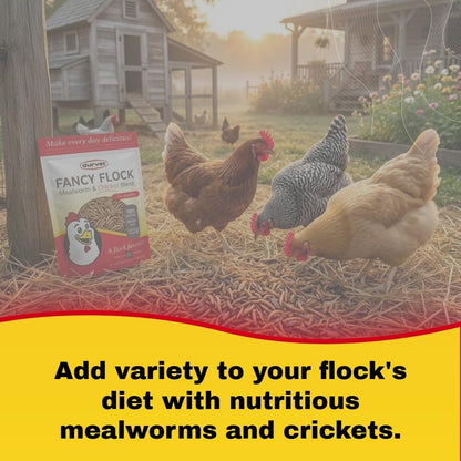Durvet Fancy Flock Mealworm and Cricket Bird Treats 16 oz.