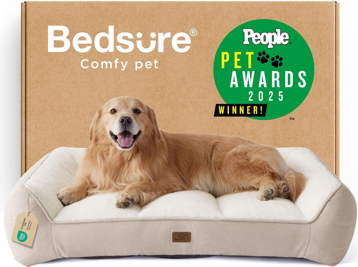 Bedsure Supportmax Orthopedic Dog Bed – Extra-Thick Bolster Sofa