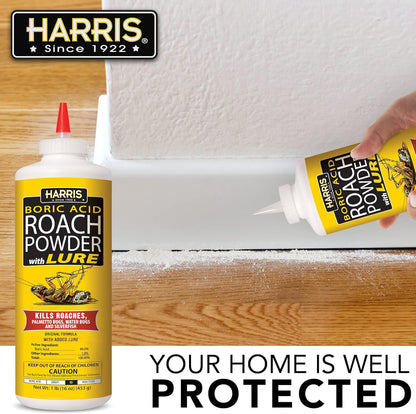 Harris Boric Roach Powder with Lure 16 oz. Puffer for Roaches Silverfish
