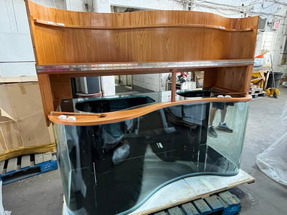 210g Glass Wave Reef-Ready Aquarium Set in Golden Oak