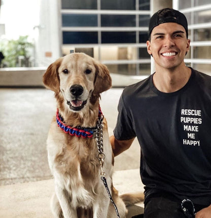 Rescue Puppies Make Me Happy Motto | Uni-Sex Crewneck Tee