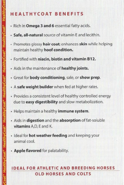 Healthy Coat Equine Horse Feed Supplement for Horses 1 Gallon