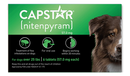 Capstar Flea Tablets Oral Treatment for Dogs 25.1-125 lb 6 Doses Fast Acting