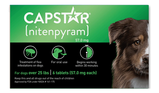 Capstar Flea Tablets Oral Treatment for Dogs 25.1-125 lb 6 Doses Fast Acting
