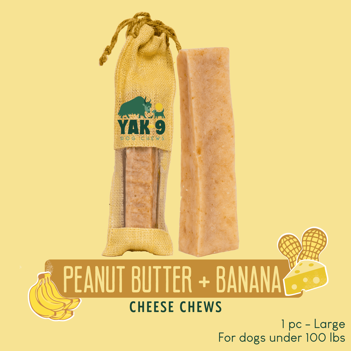 Peanut Butter & Banana Chews for Dogs
