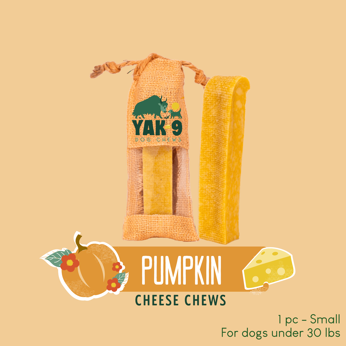 Pumpkin Cheese Chews for Dogs
