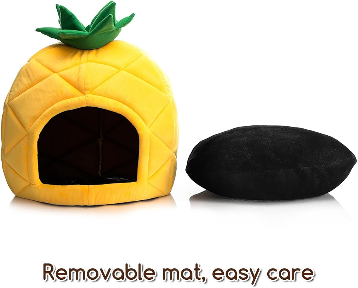 Pineapple Cat Cave Bed for Indoor Cats – Up to 15 lbs