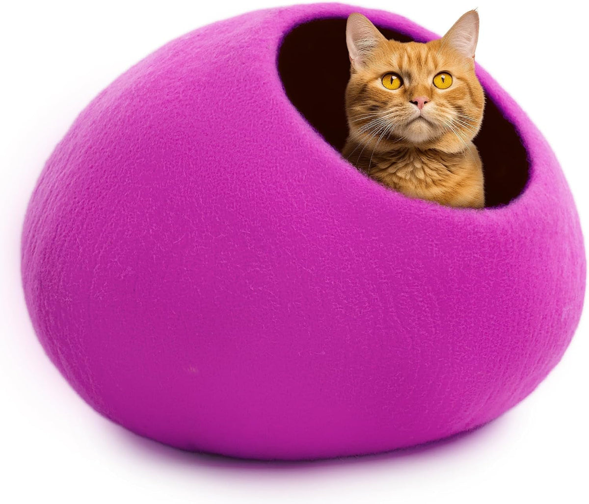 Merino Wool Cat Cave – Handmade Hideaway, 20 Styles