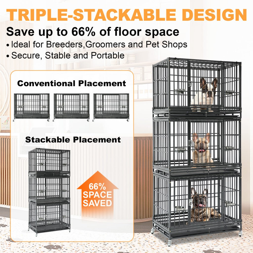 37" Stackable Heavy Duty Dog Crate 371D03