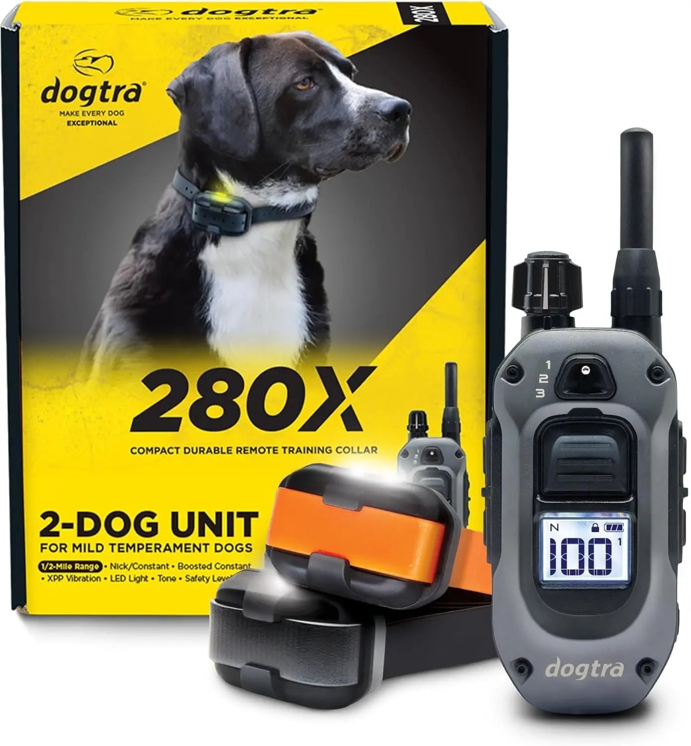 2 Dogs Training Collar Remote 1/2 Mile Waterproof LED Rechargeable Control