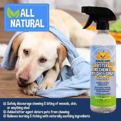2-in-1 No-Chew & Hot Spot Spray – Natural Chew Deterrent, Made in USA
