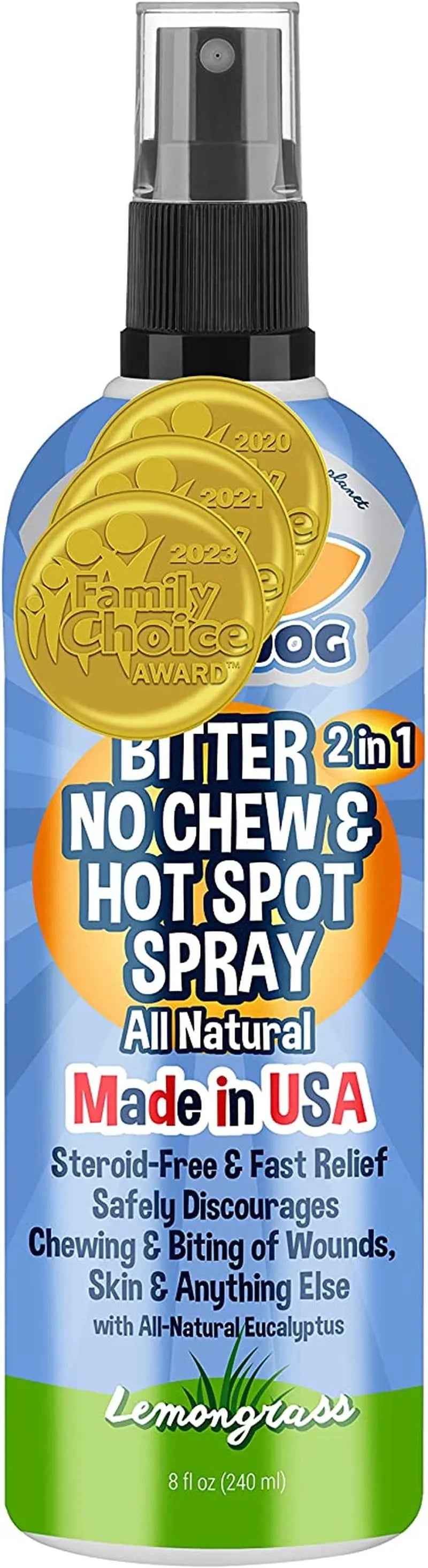 2-in-1 No-Chew & Hot Spot Spray – Natural Chew Deterrent, Made in USA