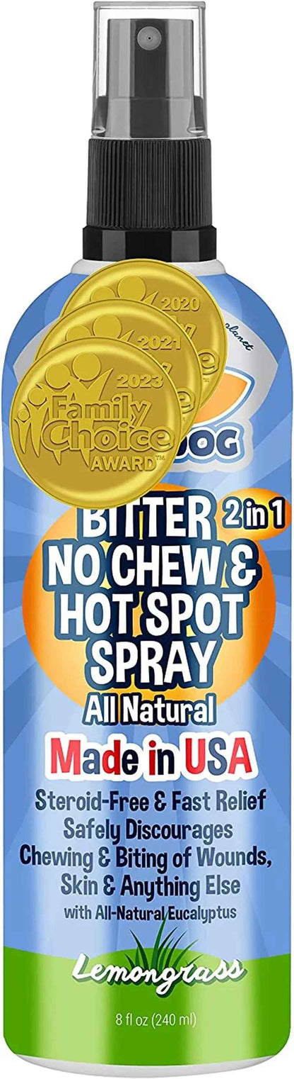 2-in-1 No-Chew & Hot Spot Spray – Natural Chew Deterrent, Made in USA