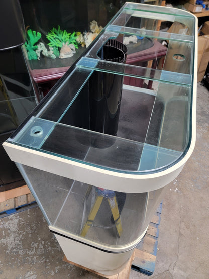 220 Gallon Panoramic Reef-Ready Curved Glass Aquarium With Marble Finish Stand