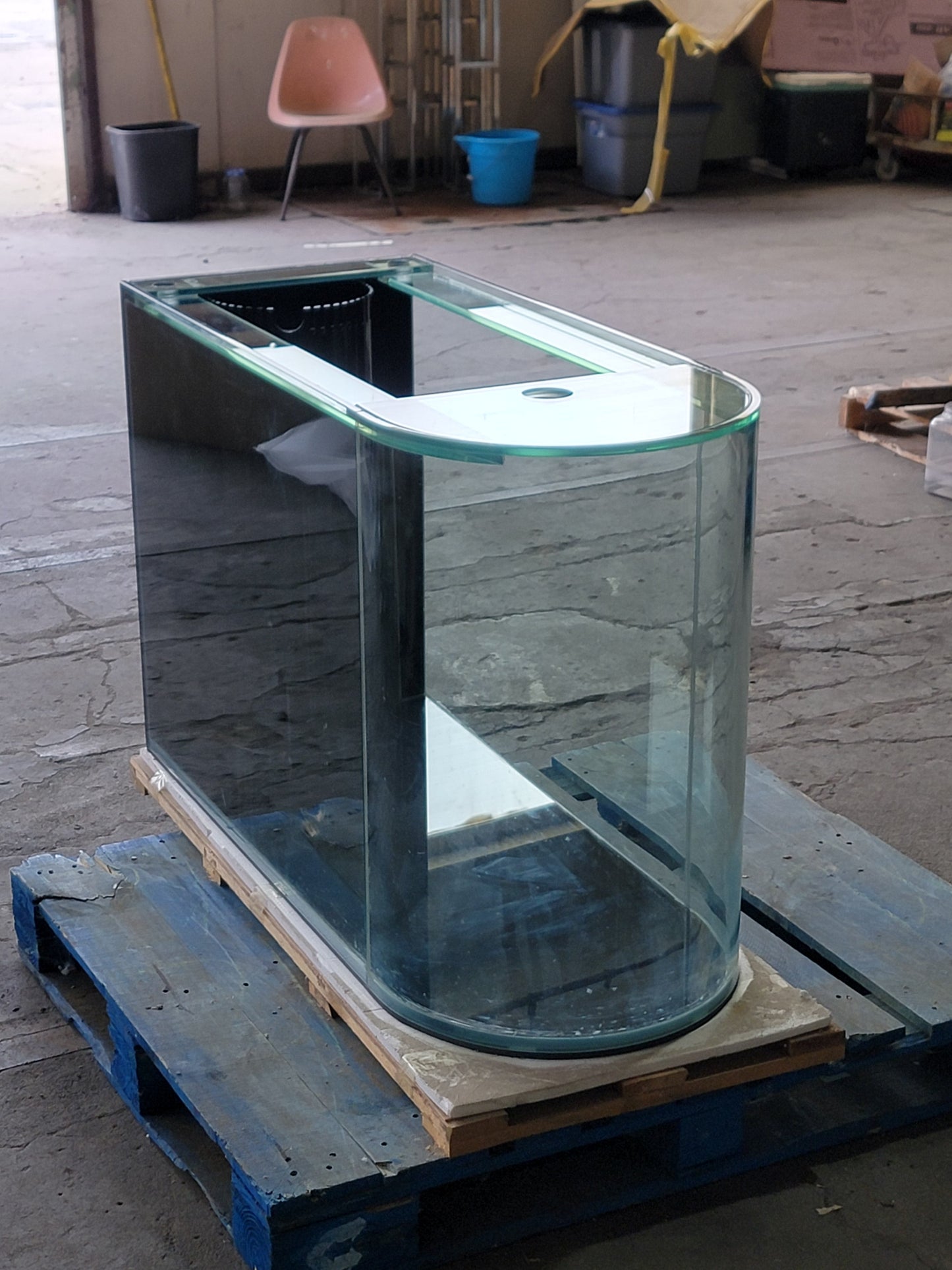 120 Gallon U-Shape Bullnose Peninsula Divider Glass Aquarium Reef-Ready in Premium Cherry Real Wood Furniture