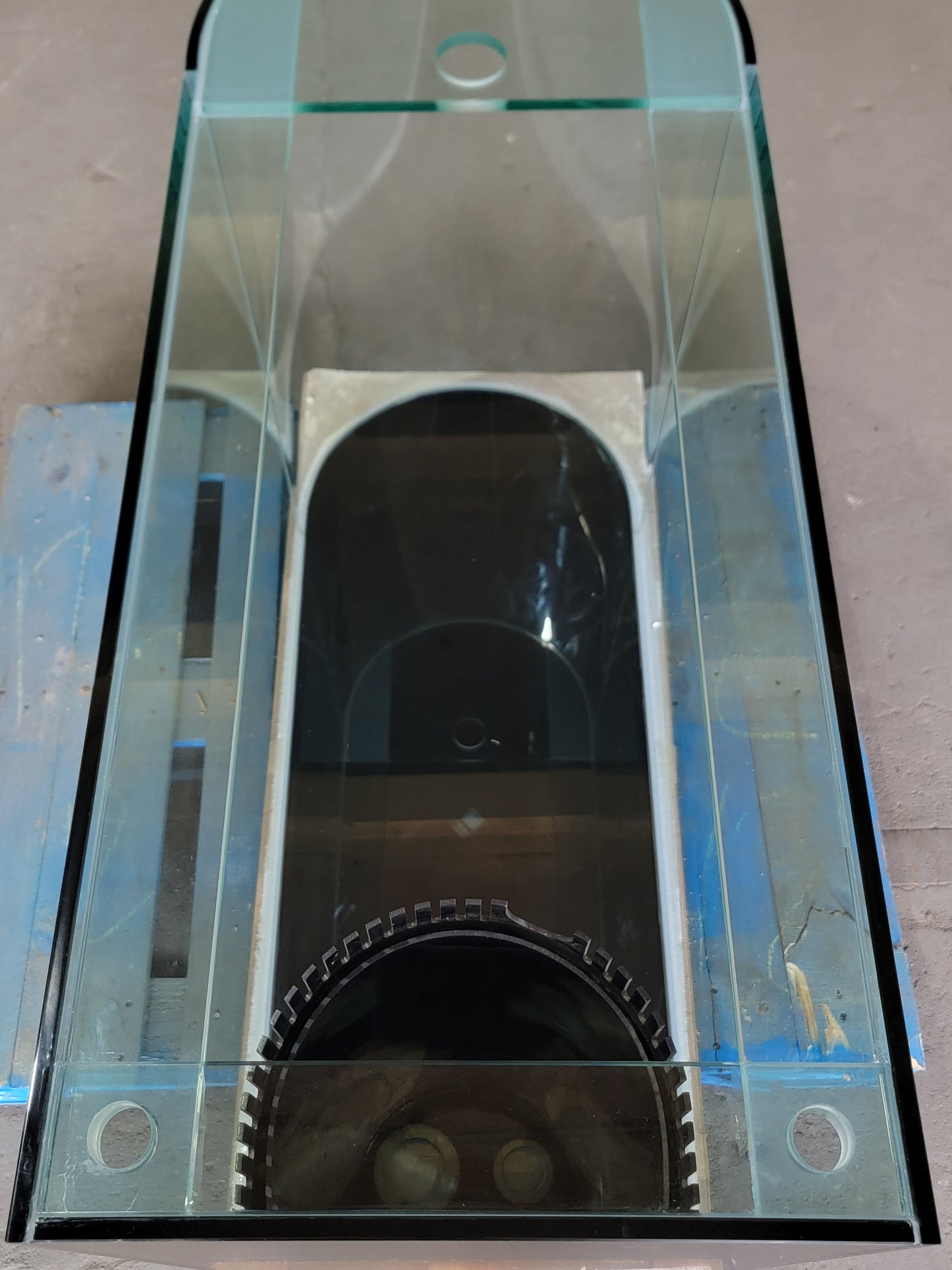 120 Gallon U-Shape Bullnose Peninsula Divider Glass Aquarium Reef-Ready in Premium Cherry Real Wood Furniture