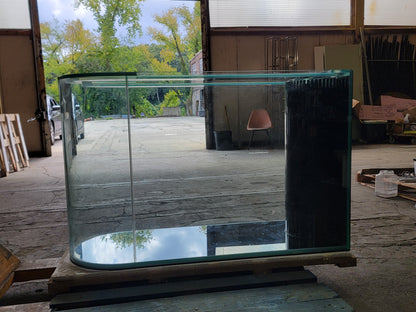 120 Gallon U-Shape Bullnose Peninsula Divider Glass Aquarium Reef-Ready in Premium Cherry Real Wood Furniture
