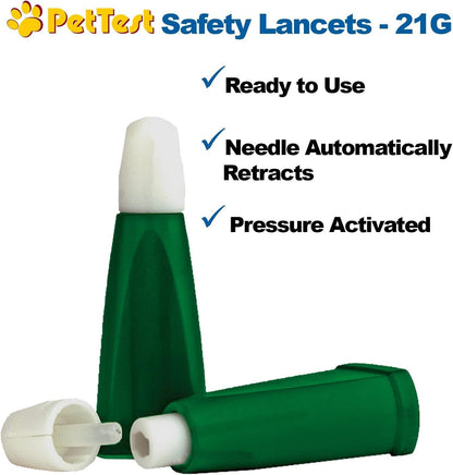 Advocate PetTest Safety Lancets 21 Gauge Box of 100