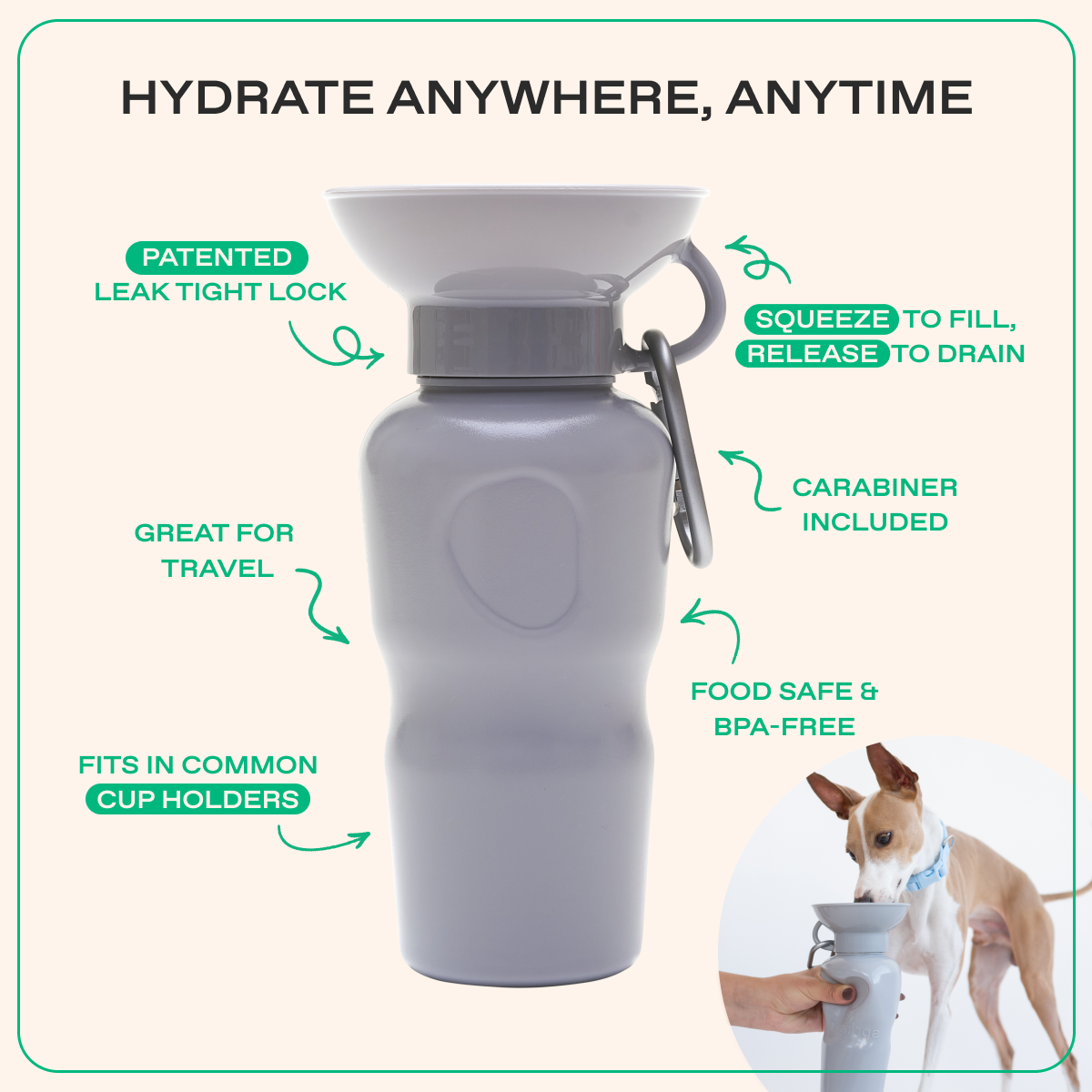 22oz Original Dog Travel Water Bottle