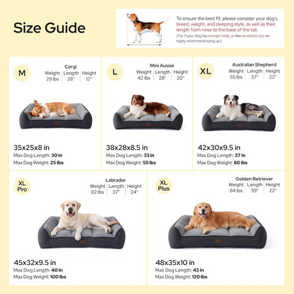 Bedsure Supportmax Orthopedic Dog Bed – Extra-Thick Bolster Sofa