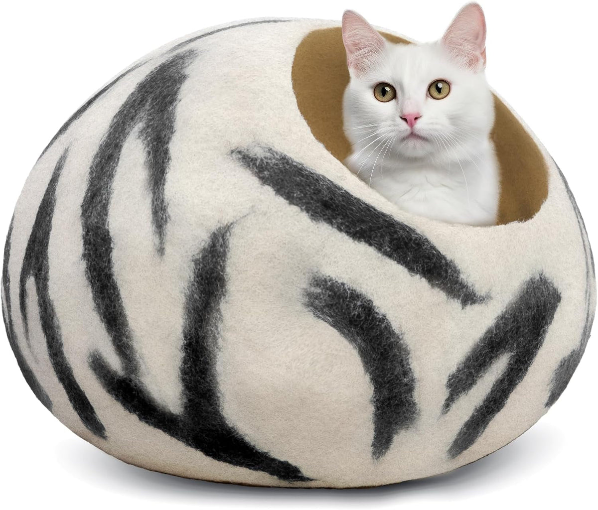 Merino Wool Cat Cave – Handmade Hideaway, 20 Styles