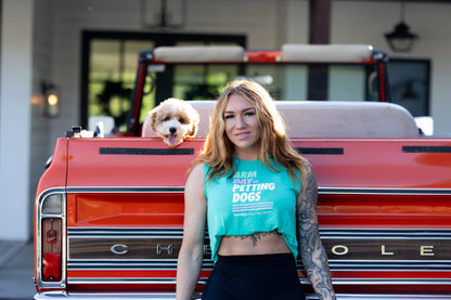Arm Day = Petting Dogs Crop Top | Gift for Active Dog Moms | Made in USA