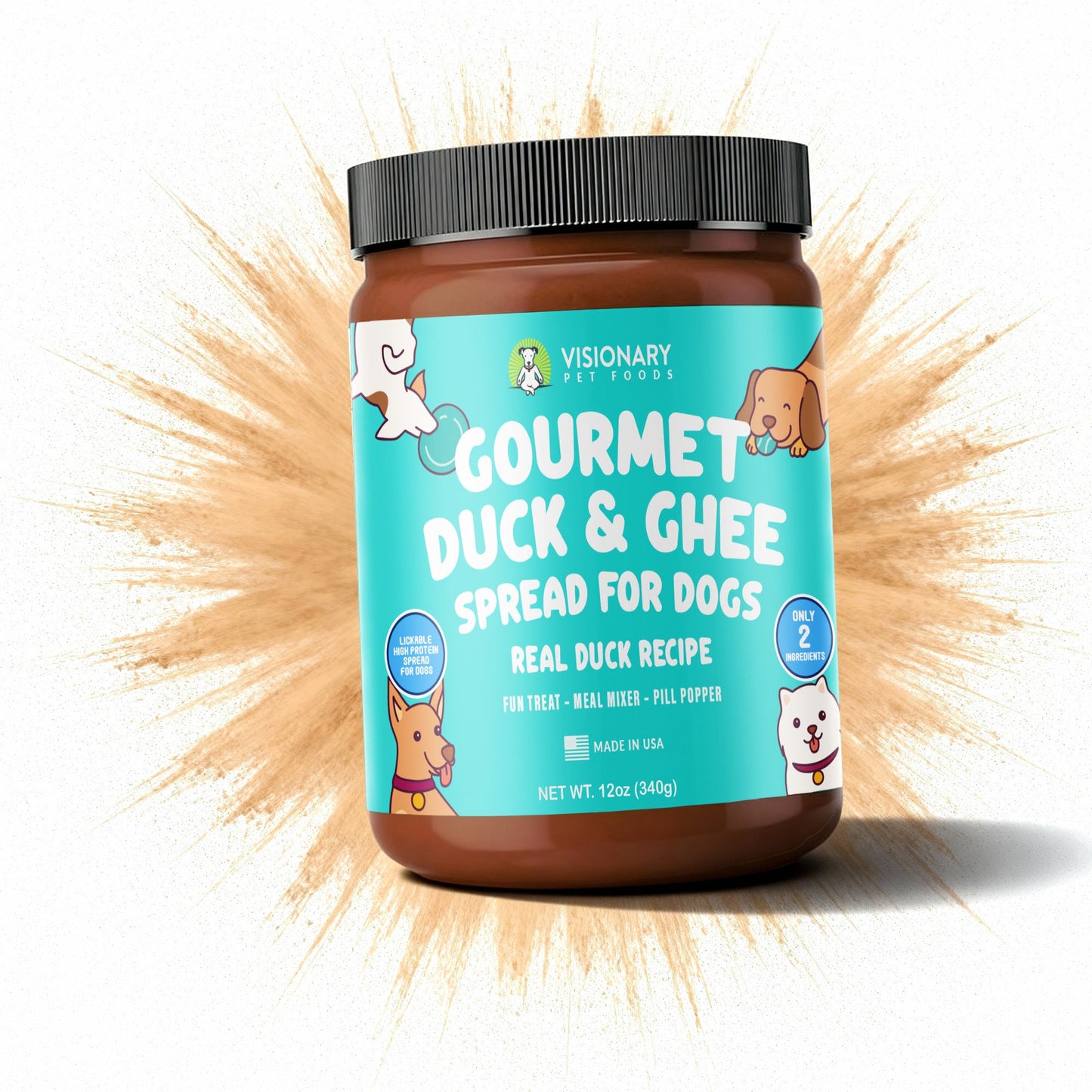Duck & Ghee Dog Meat Spread – High-Protein, Low-Carb Keto Treat | 12oz Jar