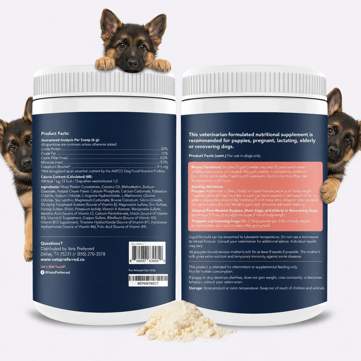 Vets Preferred Puppy Milk Replacer with Colostrum – 12 oz
